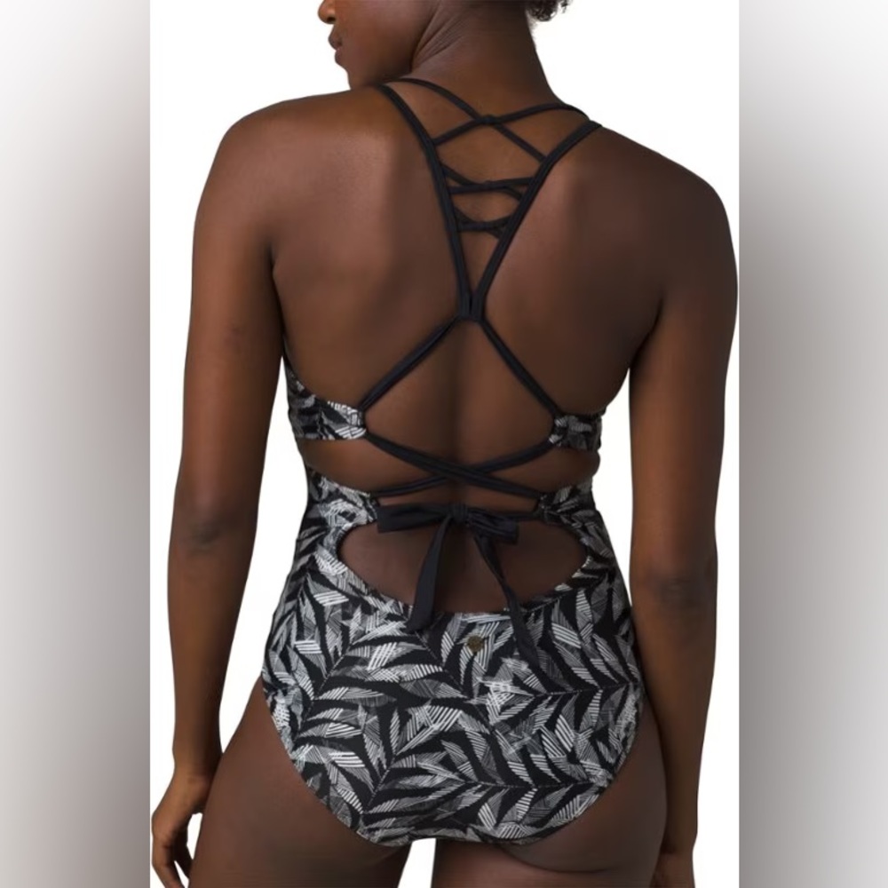 Prana atalia one piece swimsuit bathing suit swimwear summer beach black small